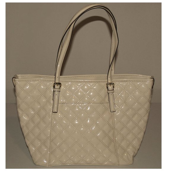 Anne Klein Quilted Vegan Leather Shoulder Tote Purse Handbag with Charm - Picture 5 of 12